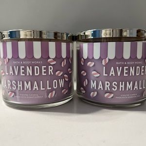Bath and Body Works Lavender Marshmallow 3 Wick Candles
